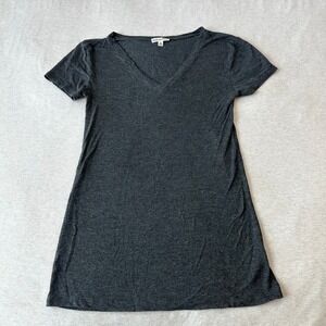 Zenana Outfitters Womens Charcoal Gray V-Neck Short Sleeve Basic Tee RT-8009 M